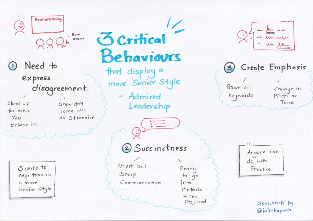 SketchNote – 3 critical behaviours for Senior Style&nbsp;Leadership